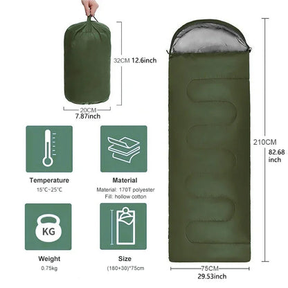 Outdoor Sleeping Bag 4-Season Ultralight & Compact Waterproof Polyester