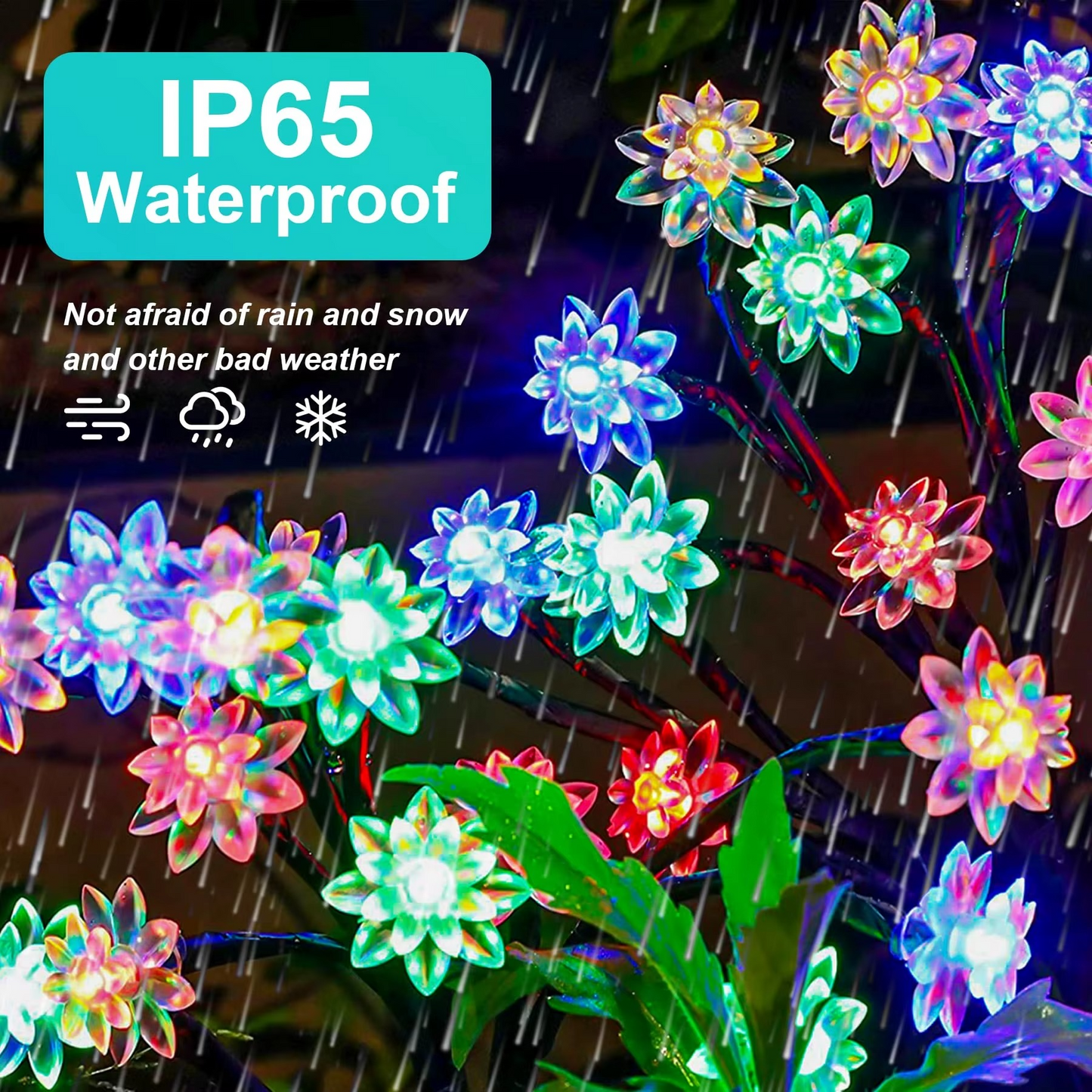 Outdoor Solar Flower Light Flexible Branches & Multicolor LEDs