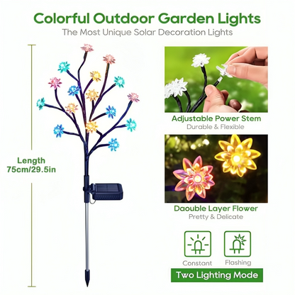 Outdoor Solar Flower Light Flexible Branches & Multicolor LEDs