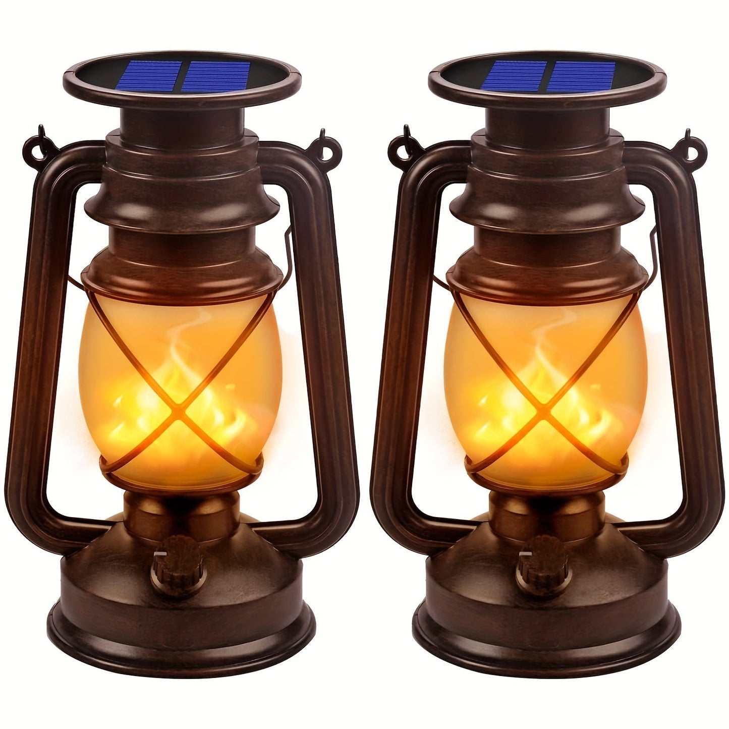 Outdoor Solar Lantern Flickering Flame Solar-Powered & Weather-Resistant