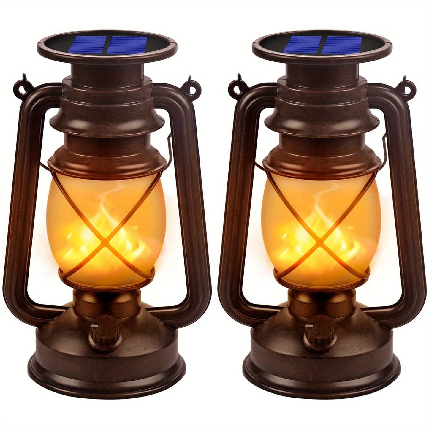 Outdoor Solar Lantern Flickering Flame Solar-Powered & Weather-Resistant
