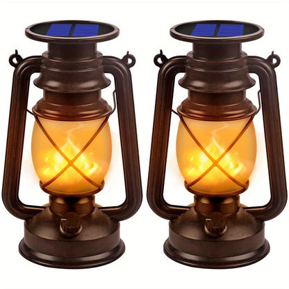 Outdoor Solar Lantern Flickering Flame Solar-Powered & Weather-Resistant