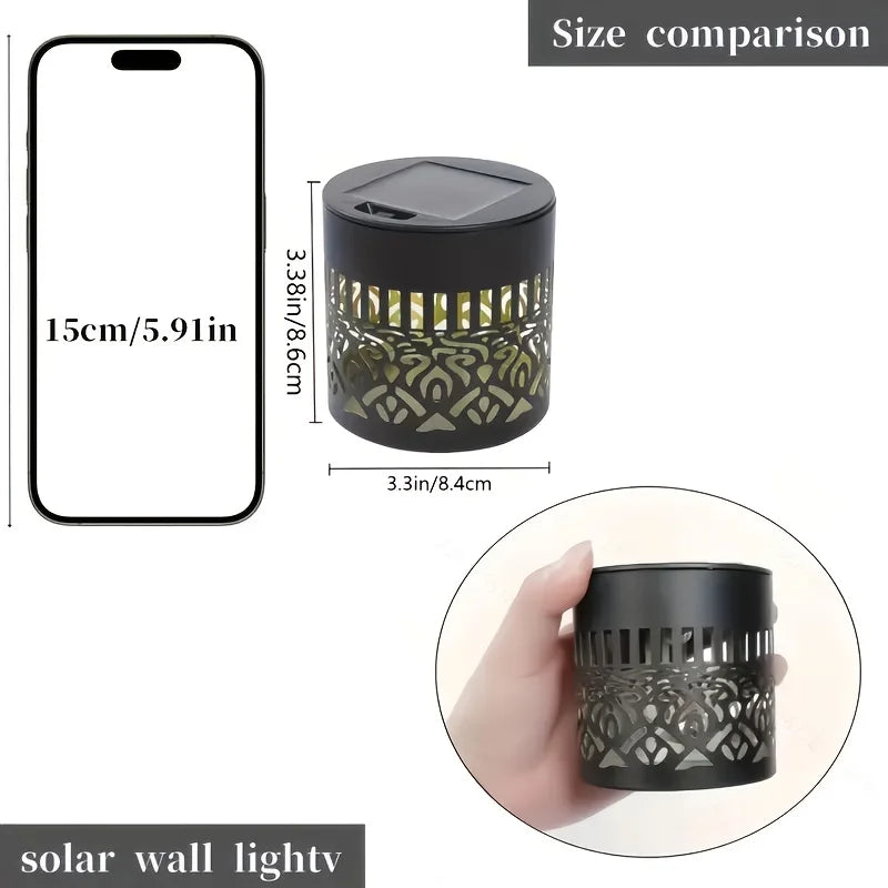 Outdoor Solar Lantern Floral Shadow Projection Weatherproof