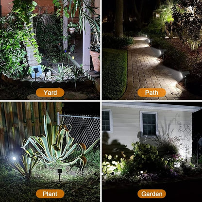 Outdoor Solar Spotlight Adjustable Panel & Head Spike Mount