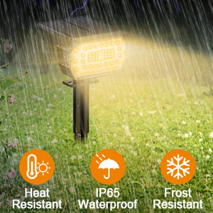 Outdoor Solar Spotlight Adjustable Panel & Head Spike Mount