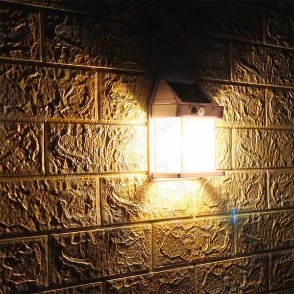 Outdoor Solar Wall Lantern Motion-Activated Edison Filament
