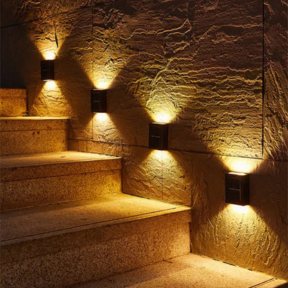 Outdoor Solar Wall Light Warm White Dusk Sensor