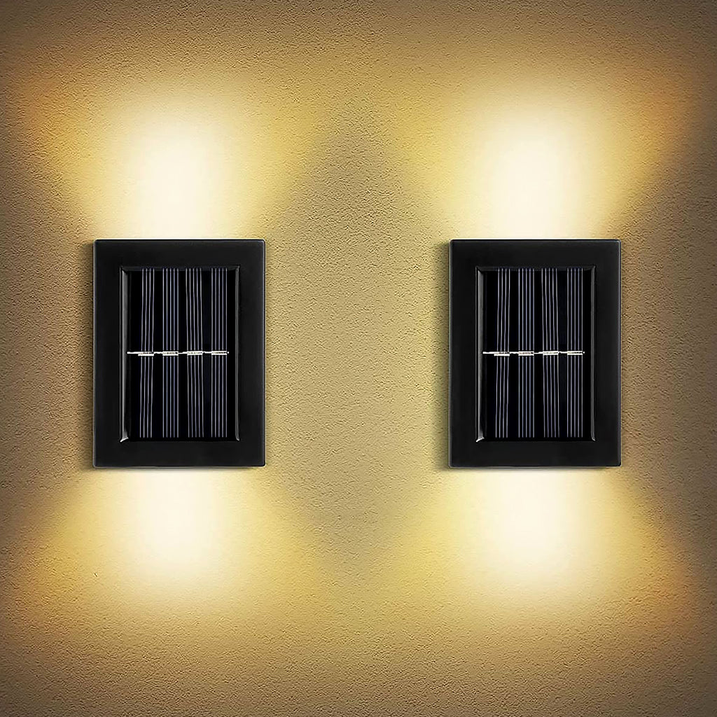 Outdoor Solar Wall Light Warm White Dusk Sensor