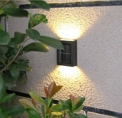 Outdoor Solar Wall Light Warm White Dusk Sensor