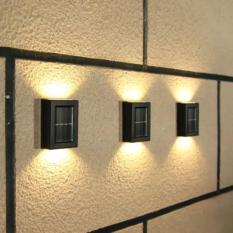 Outdoor Solar Wall Light Warm White Dusk Sensor