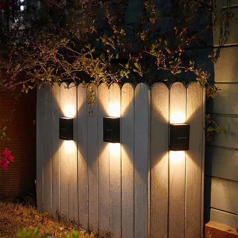 Outdoor Solar Wall Light Warm White Dusk Sensor