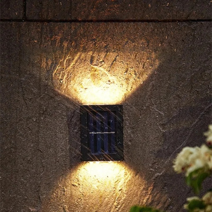 Outdoor Solar Wall Light Warm White Dusk Sensor