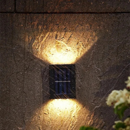 Outdoor Solar Wall Light Warm White Dusk Sensor