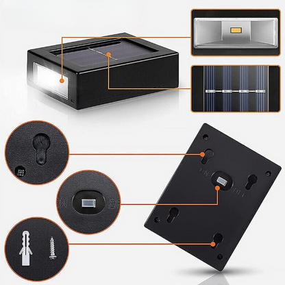 Outdoor Solar Wall Light Warm White Dusk Sensor