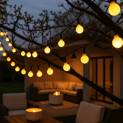 Outdoor String Lights Solar Dusk-to-Dawn IP65 Waterproof