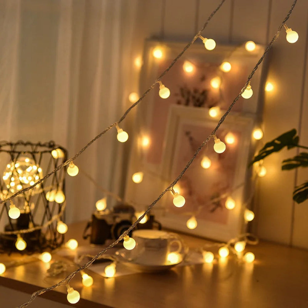 Outdoor String Lights Solar Dusk-to-Dawn IP65 Waterproof