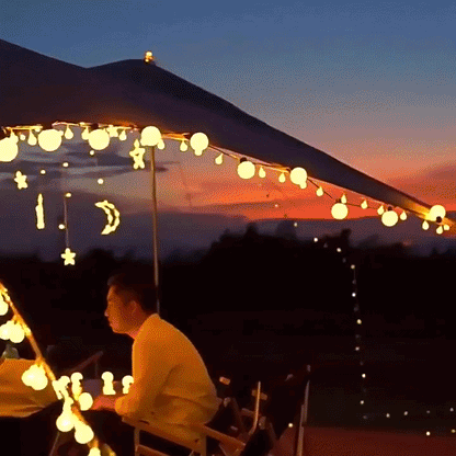 Outdoor String Lights Solar Dusk-to-Dawn IP65 Waterproof