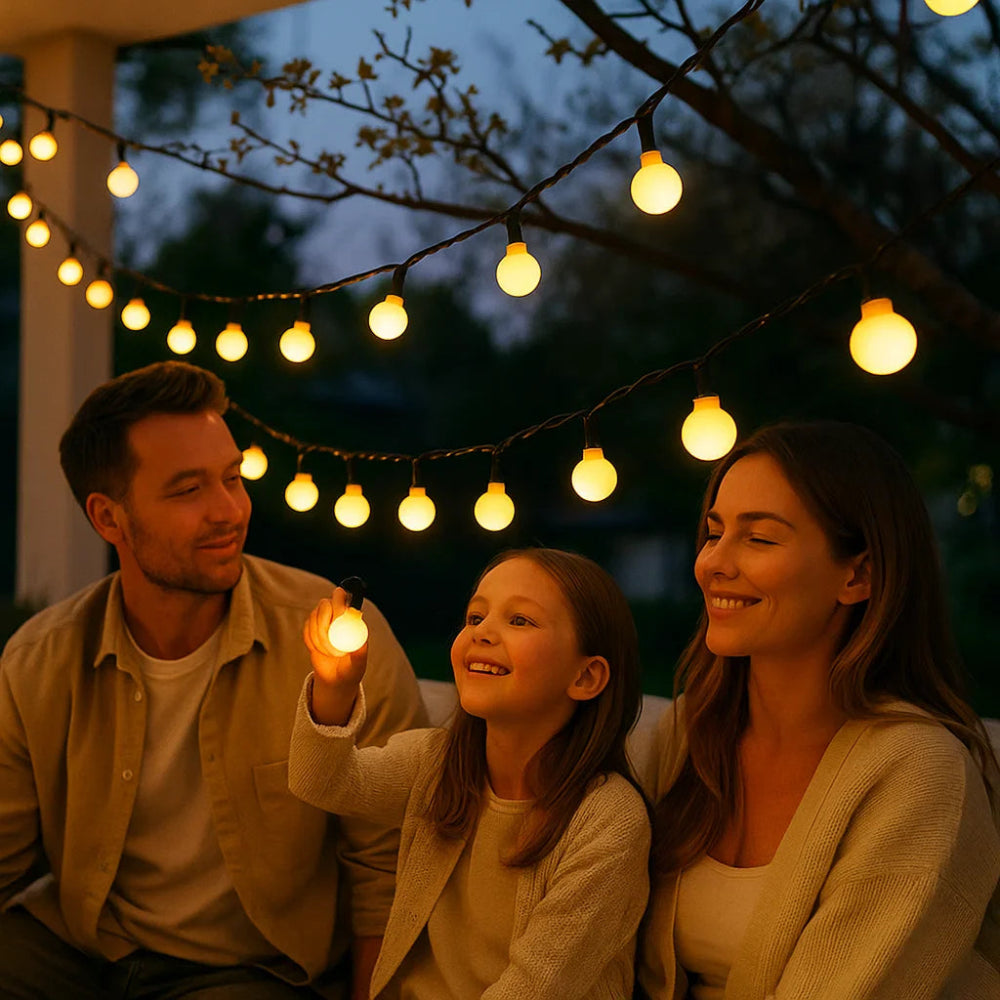 Outdoor String Lights Solar Dusk-to-Dawn IP65 Waterproof