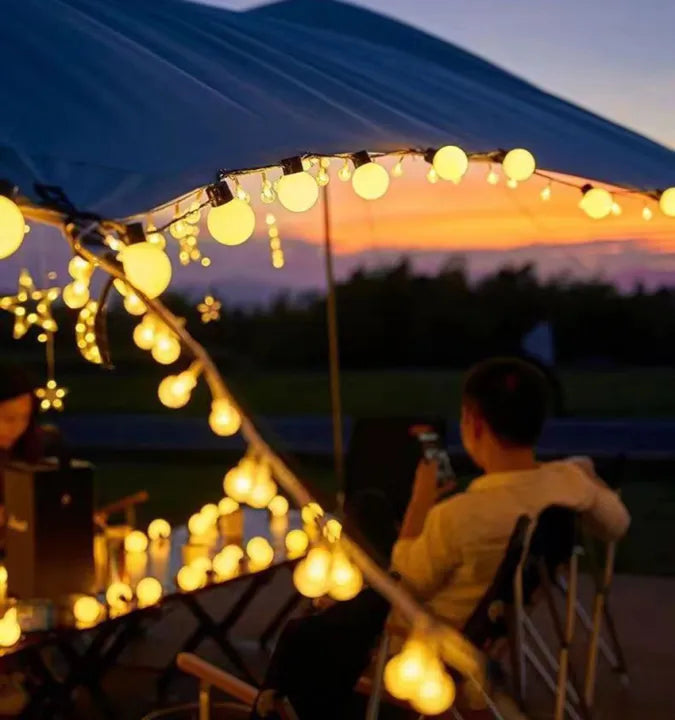 Outdoor String Lights Solar Dusk-to-Dawn IP65 Waterproof