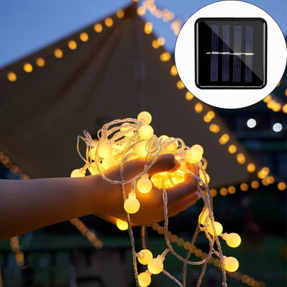Outdoor String Lights Solar Dusk-to-Dawn IP65 Waterproof