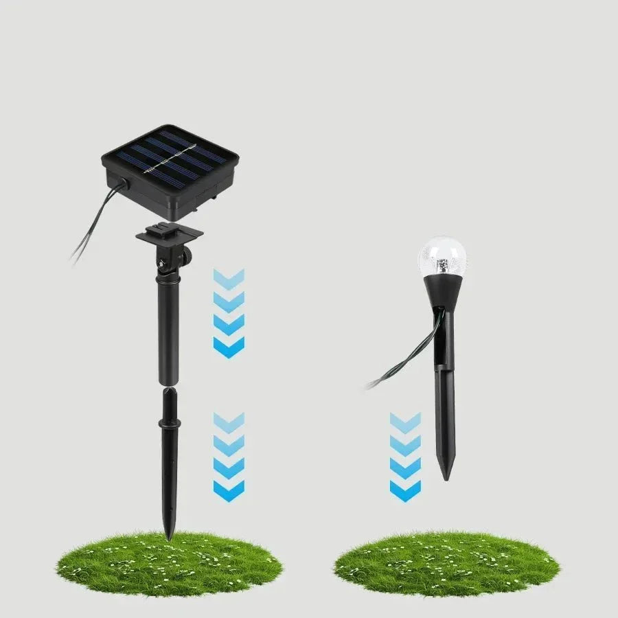 Outdoor String Lights Solar-Powered 20 Warm White LEDs