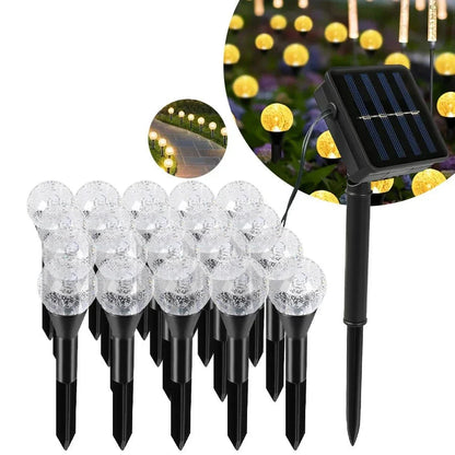 Outdoor String Lights Solar-Powered 20 Warm White LEDs
