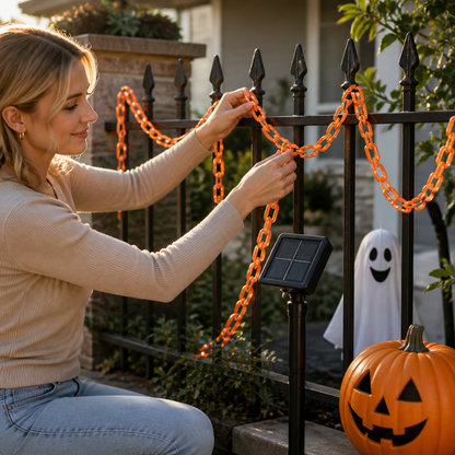 Outdoor String Lights Solar-Powered Pumpkin Chain