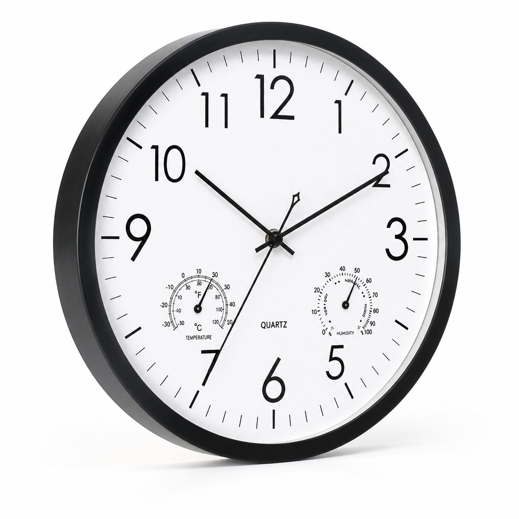Outdoor Wall Clock 30 cm Time Temperature & Humidity