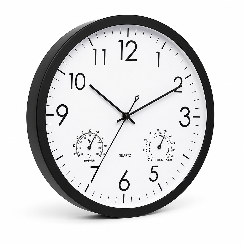 Outdoor Wall Clock 30 cm Time Temperature & Humidity