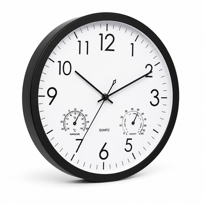Outdoor Wall Clock 30 cm Time Temperature & Humidity