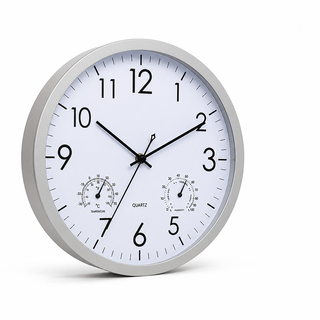 Outdoor Wall Clock 30 cm Time Temperature & Humidity