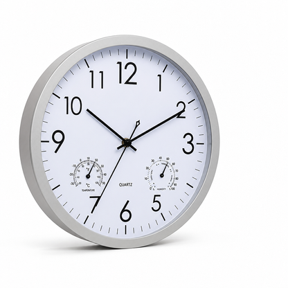 Outdoor Wall Clock 30 cm Time Temperature & Humidity