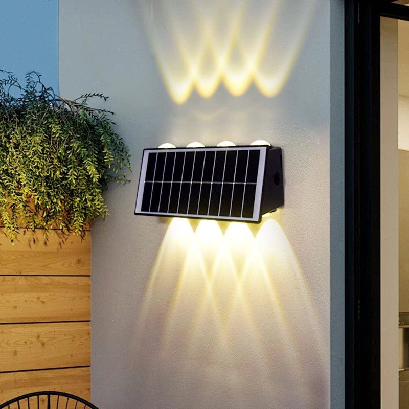 Outdoor Wall Light Solar-Powered Weatherproof Three-Color LED