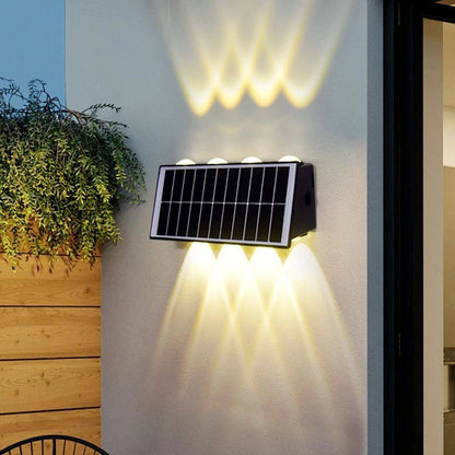 Outdoor Wall Light Solar-Powered Weatherproof Three-Color LED