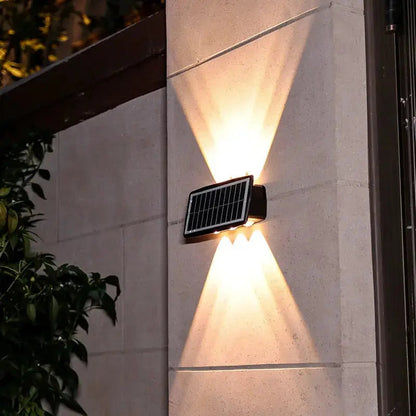 Outdoor Wall Light Solar-Powered Weatherproof Three-Color LED