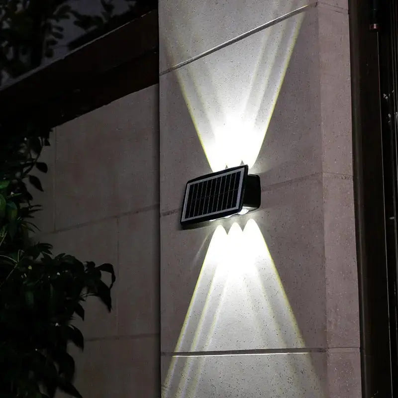 Outdoor Wall Light Solar-Powered Weatherproof Three-Color LED