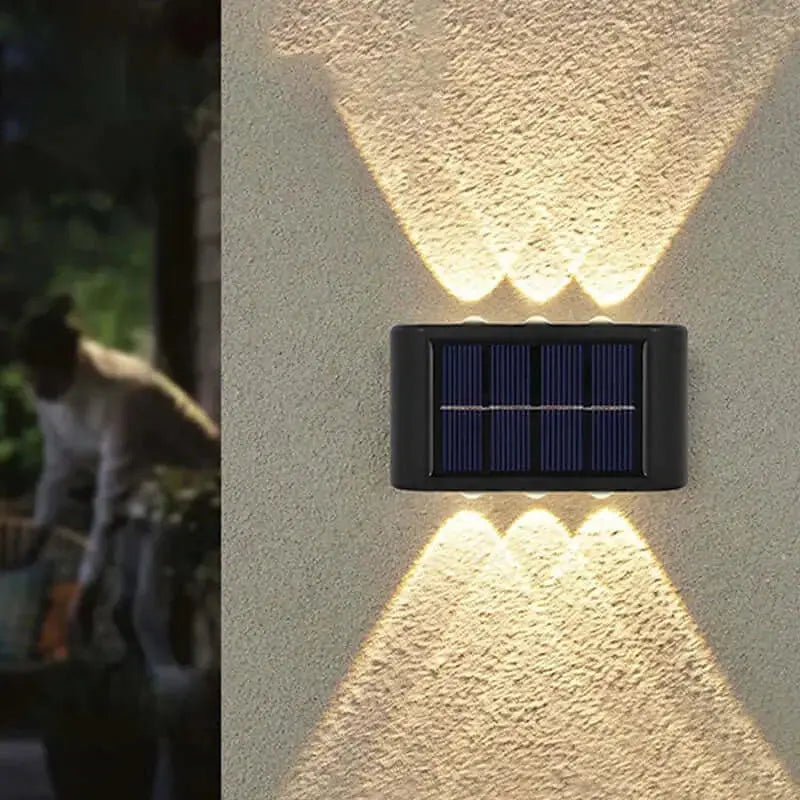 Outdoor Wall Light Solar-Powered Weatherproof Three-Color LED