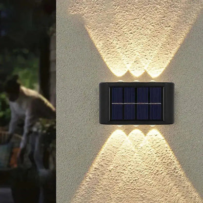 Outdoor Wall Light Solar-Powered Weatherproof Three-Color LED