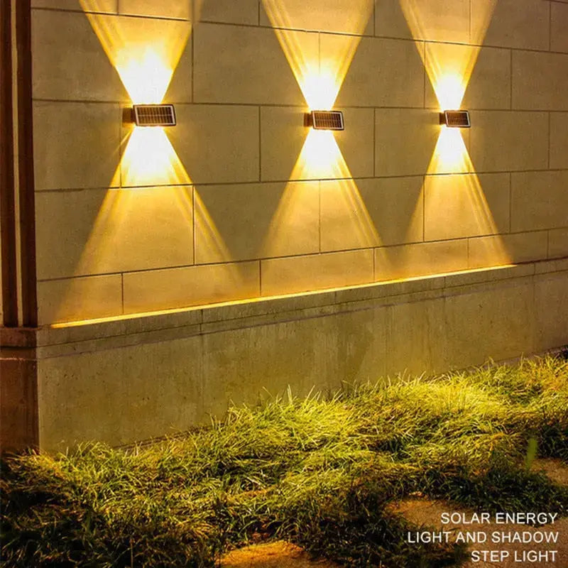 Outdoor Wall Light Solar-Powered Weatherproof Three-Color LED