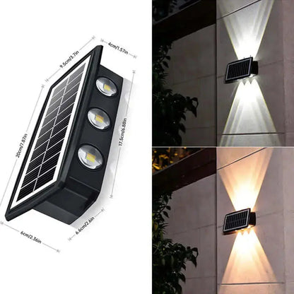Outdoor Wall Light Solar-Powered Weatherproof Three-Color LED