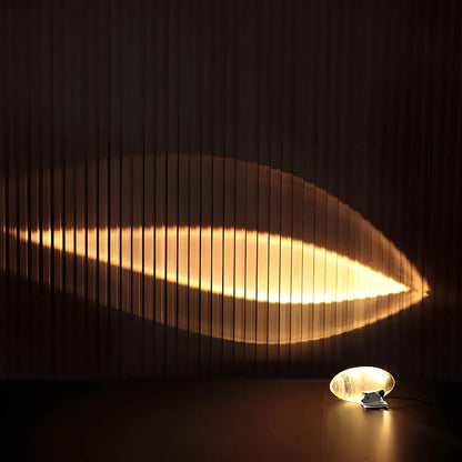 Oval Table Lamp Crystal Glass Three-Color LED