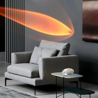 Oval Table Lamp Crystal Glass Three-Color LED