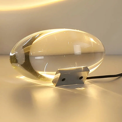 Oval Table Lamp Crystal Glass Three-Color LED