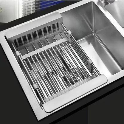Over-Sink Draining Basket Extendable Stainless Steel Non-Slip