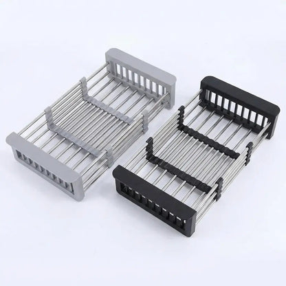 Over-Sink Draining Basket Extendable Stainless Steel Non-Slip