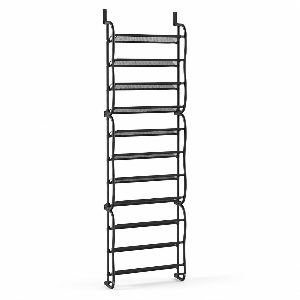Over The Door Shoe Rack Angled Shelves 36 Pairs