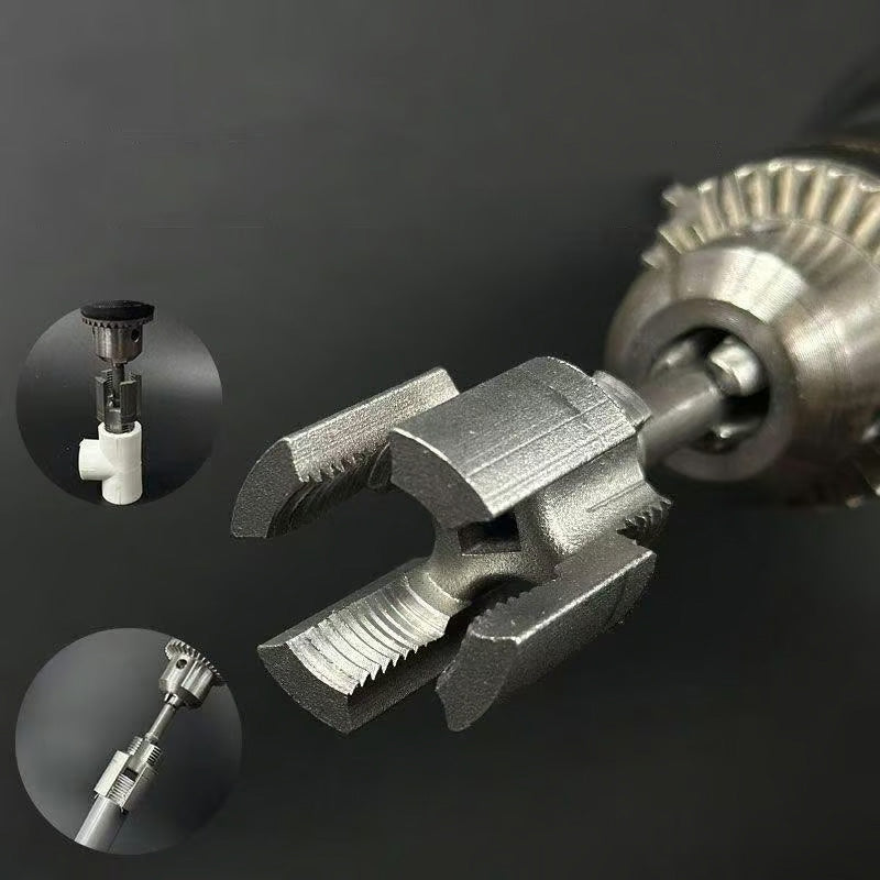 PVC Pipe Threader & Cutter Dual-Thread Drill-Compatible