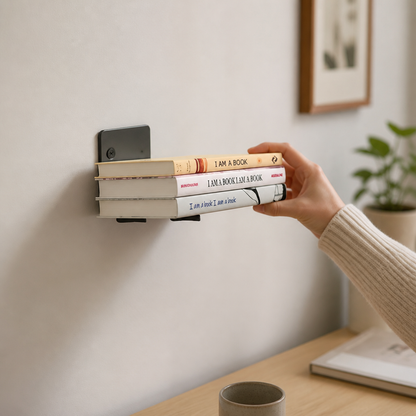 Painted Iron & Invisible Mounting Floating Bookshelf