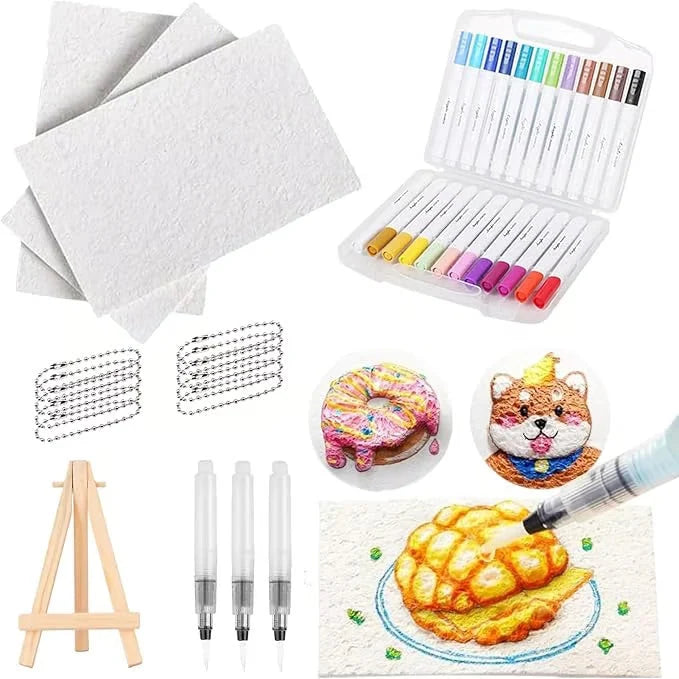 Painting Kit Moisture-Activated 3D Paper & Watercolor Pencils