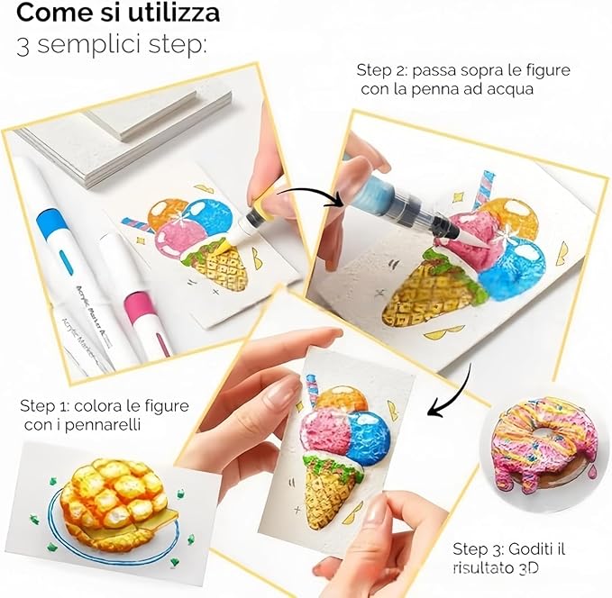 Painting Kit Moisture-Activated 3D Paper & Watercolor Pencils